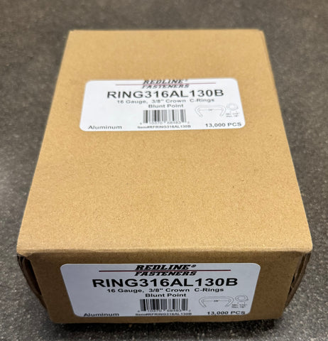 RING316AL130B 16 Gauge, 3/8" Blunt Point Aluminum C-Ring